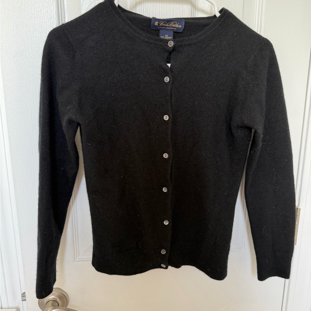 Brooks Brothers Black Button-Up Cardigan